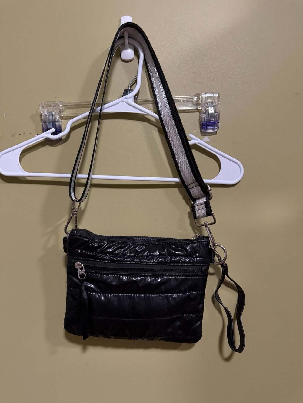 Lemonbella Black Padded Crossbody Belt Bag